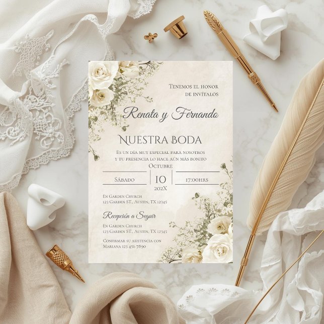 Boho Spanish Wedding Invitation Einladung (Von Creator hochgeladen)