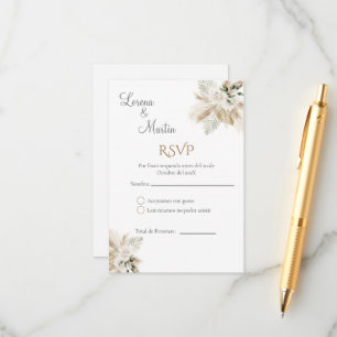 Boho Spanish Wedding RSVP Card Begleitkarte