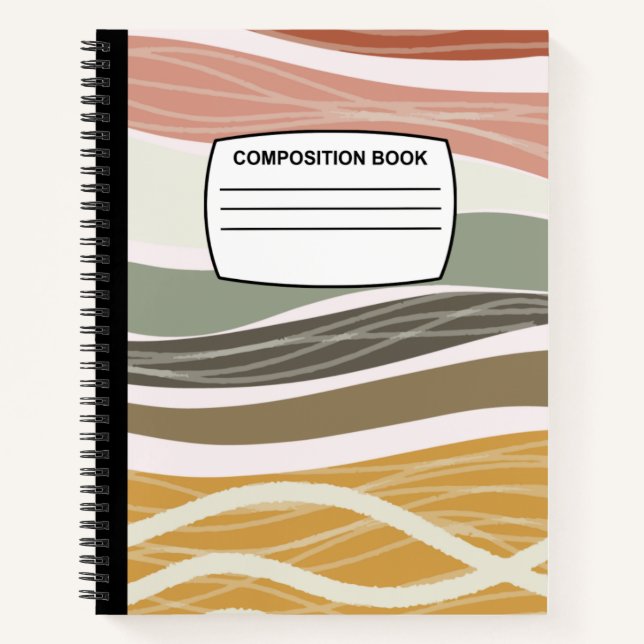 Boho Spiral-Komposition-Notebook Notizbuch (Vorderseite)