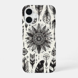 Boho Spirit - HandGezeichnet Federn & Pfeile Telef iPhone 16 Hülle