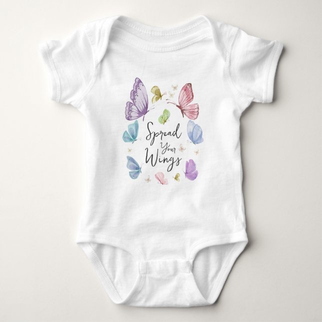 Boho Spread your Wings Butterfly Baby Ein Stück Strampler (Vorderseite)