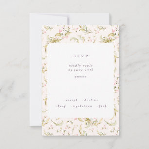 Boho Spring Botanical Big Wildblume Wedding RSVP Karte