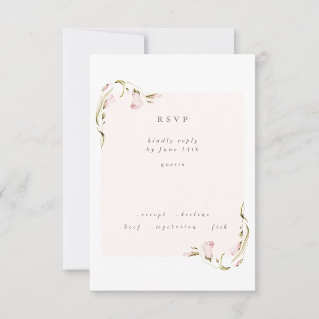 Boho Spring Botanical Corner Wildblume Hochzeit RSVP Karte (Vorderseite)