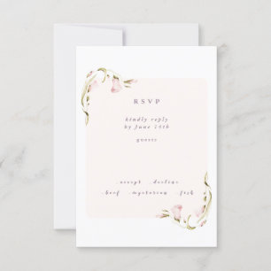 Boho Spring Botanical Corner Wildblume Hochzeit RSVP Karte