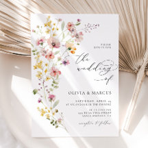 Boho Spring farbenfrohe Wildblume Hochzeit Einladu