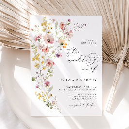 Boho Spring farbenfrohe Wildblume Hochzeit Einladu Einladung
