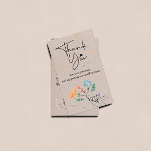 Boho Spring Flowers Danke Business Card Visitenkarte