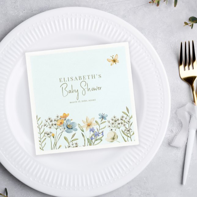 Boho spring personalisierte Babydusche Serviette (Von Creator hochgeladen)