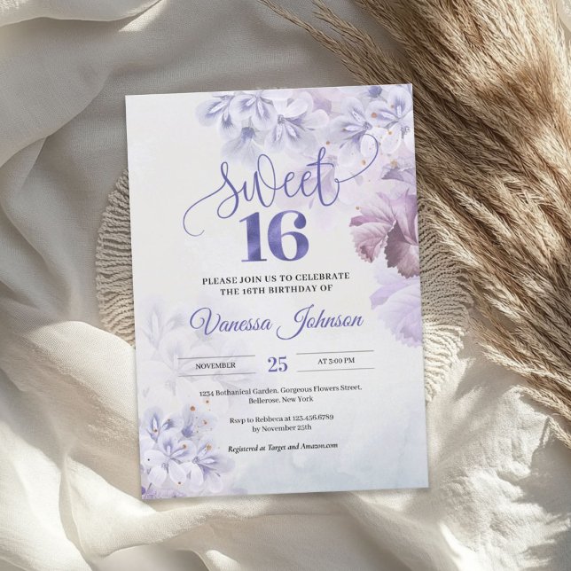 Boho Spring staubig lila pink maul floral Einladung (Boho spring dusty purple pink mauve floral invitation)