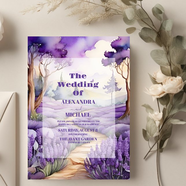 Boho Spring Summer Lavender Wedding Einladung (Von Creator hochgeladen)