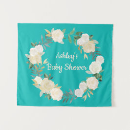 Boho Spring Weddrop Türkis Baby Dusche Wandteppich