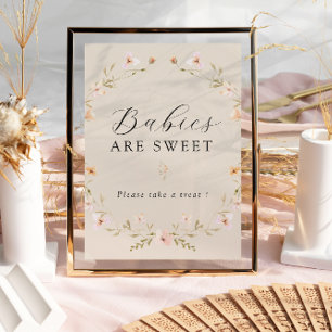 Boho Spring Wildblume Babies sind süße Zeichen Poster