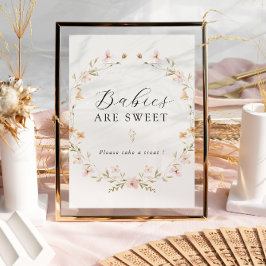 Boho Spring Wildblume Babies sind süße Zeichen Poster