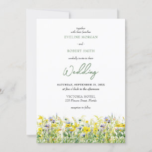 Boho Spring Wilde Blume Hochzeitseinladung Einladung