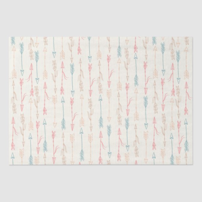 Boho Stamm Pastel Arrow Gender Neutral Seidenpapier (Vorderseite)