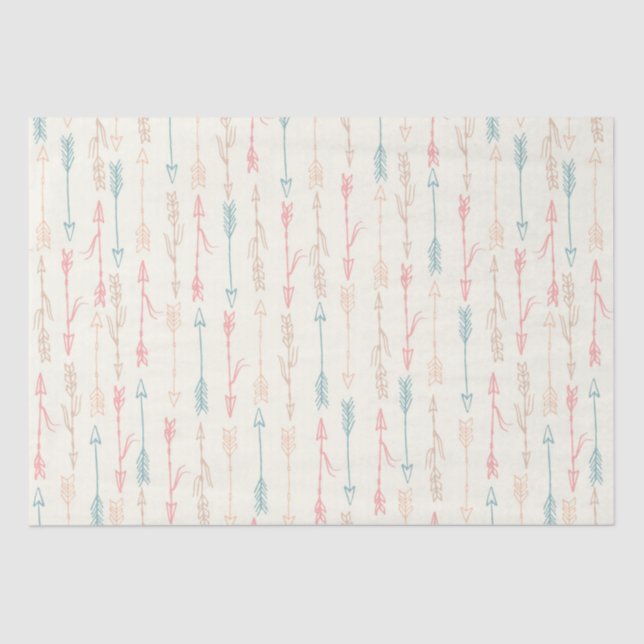 Boho Stamm Pastel Arrow Gender Neutral Seidenpapier (Vorderseite)