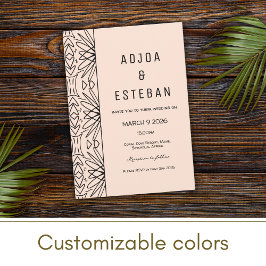 Boho Stamm Print Creme und Black Einladung