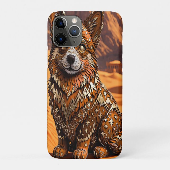 Boho-Stammes-Corgi-Wüstenberg-Kunst Case-Mate iPhone Hülle (Rückseite)