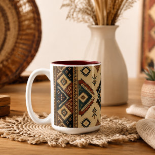Boho-Stammes-Geometrisches Muster Kaffeetasse   Ru