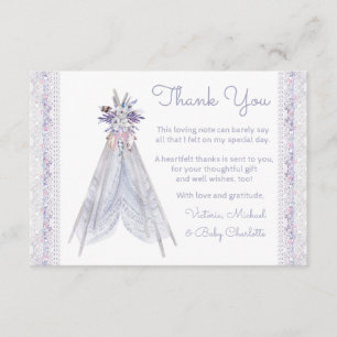 Boho-Stammes-Tipi-Baby-Shower-Dankeskarten Dankeskarte