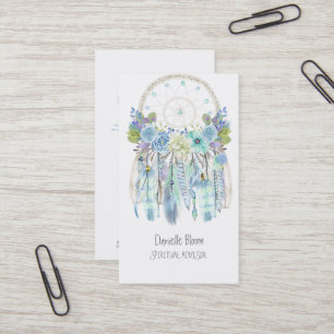 Boho-Stammes-Traumfänger Pfeile Federn Blumen Visitenkarte
