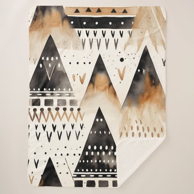 Boho Stammesmuster Sherpadecke (Vorderseite)