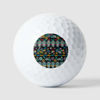 Boho Stammesschädel: buntes Muster. Golfball