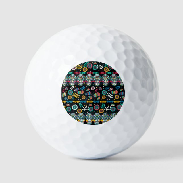 Boho Stammesschädel: buntes Muster. Golfball (Vorderseite)