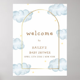 Boho Star Cloud Arch Boy Baby Dusche Willkommen Poster