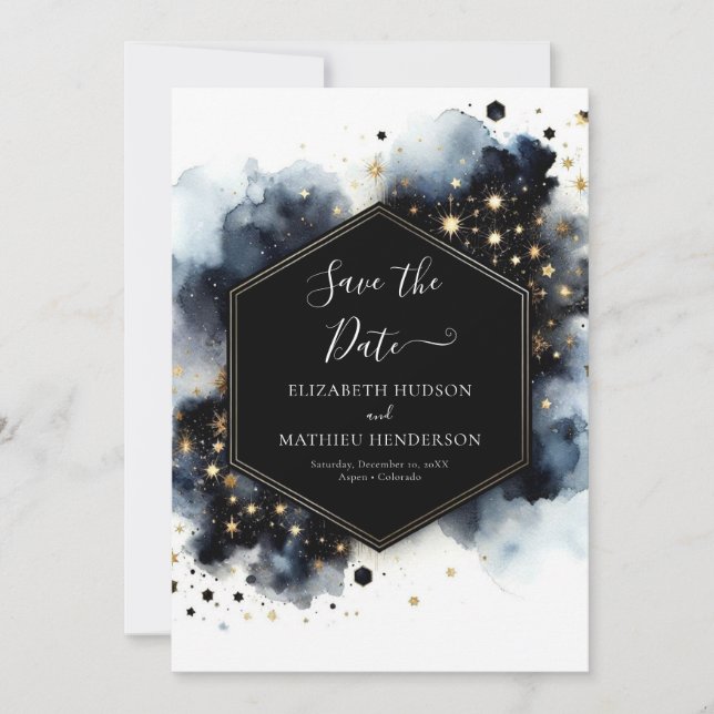 Boho Stars Celestial Wedding Save The Date (Vorderseite)