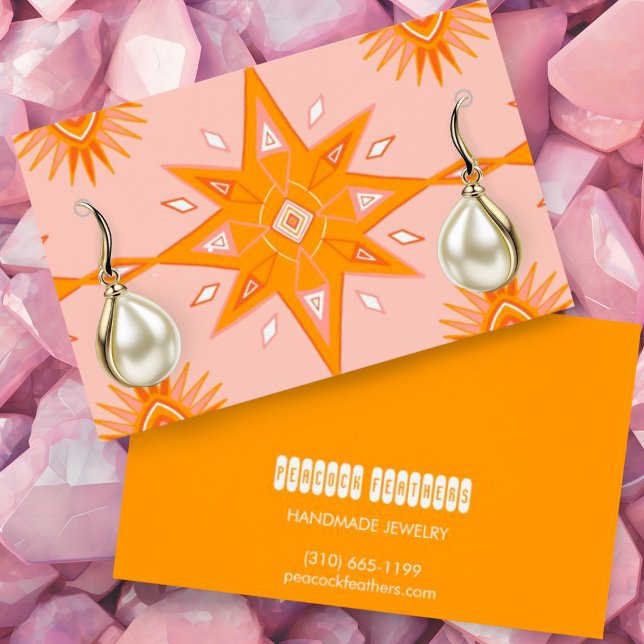 Boho Stars Earring Necklace Juwelier Display Card (Customize these jewelry display cards with your business details and logo)