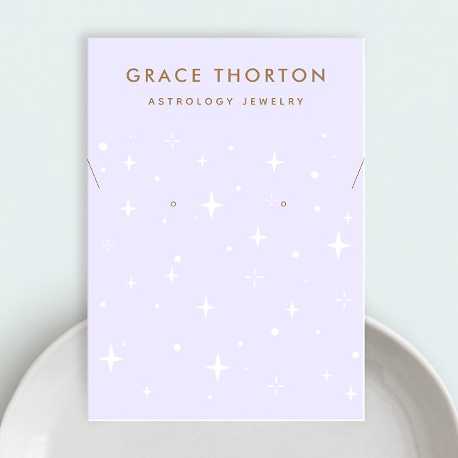 Boho Stars Lila Earring Necklace Business Card Visitenkarte (Von Creator hochgeladen)
