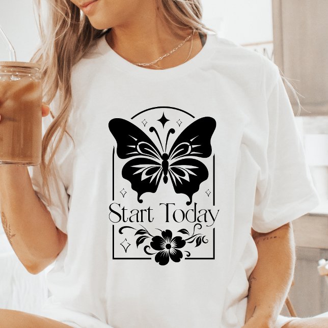 Boho starten heute Butterfly Motivierend Tri-Blend Shirt (Von Creator hochgeladen)