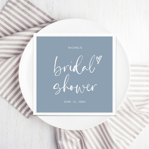 Boho-Staubblau-Brautabschiedsparty Serviette