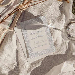 Boho Staubblaues Florales Fantastisches Botanische Save The Date