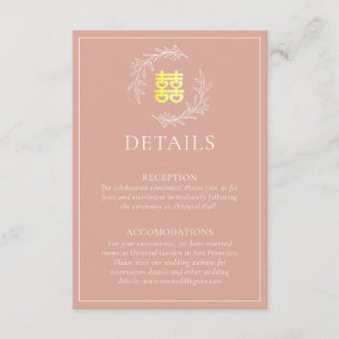 Boho staubige Rosa-Laubkäfer moderne chinesische H Begleitkarte