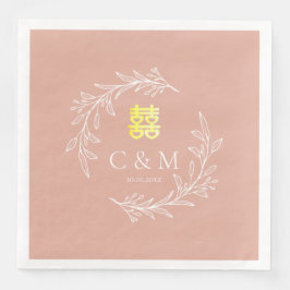 Boho staubige Rosa-Laubkäfer moderne chinesische H Serviette