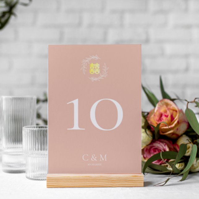 Boho staubige Rosa-Laubkäfer moderne chinesische H Tischnummer (Von Creator hochgeladen)