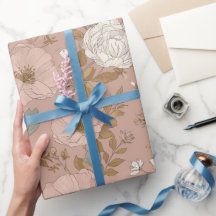 Boho Staubige Rosenblume Beige Blumenmuster
