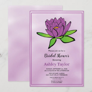 Boho staubiges lila botanisches Brautparty Einladung