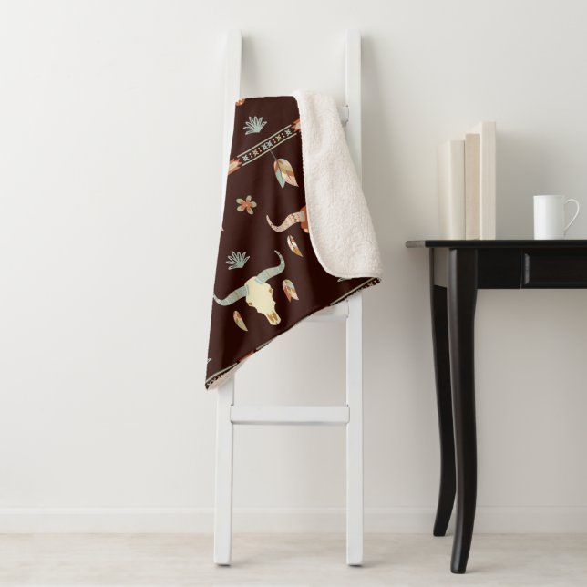 Boho-Steer-Muster Sherpadecke (Beispiel)