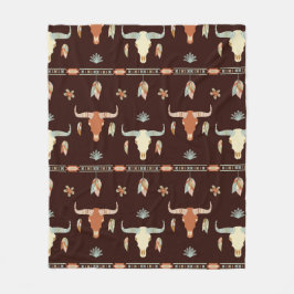Boho Steer Pattern Fleecedecke