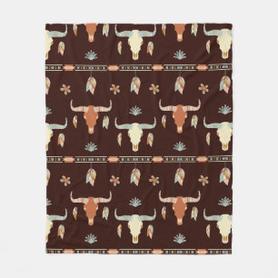 Boho Steer Pattern Fleecedecke