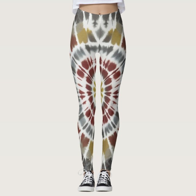 Boho Sternexplosion Gefärbte Krawatte Leggings (Vorderseite)