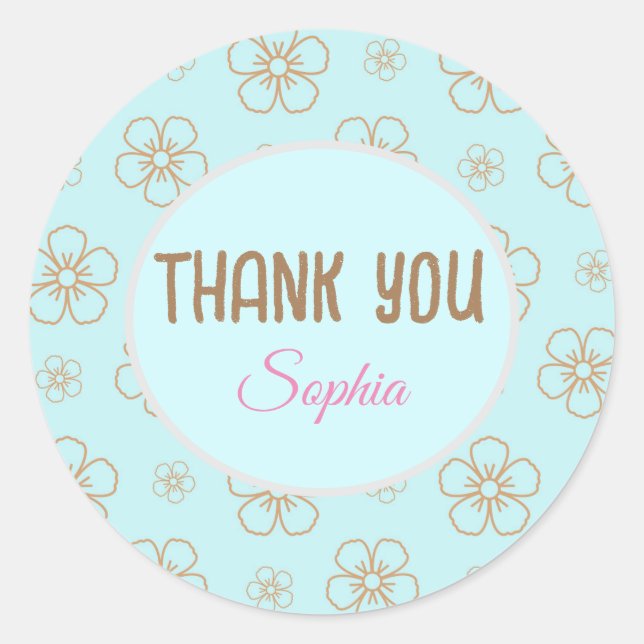 Boho Sticker Thank you floral | Aufkleber custom  (Vorderseite)