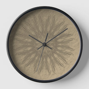 Boho Stil Bio Sonnenburst Mandala Sepia Schwarz Uhr
