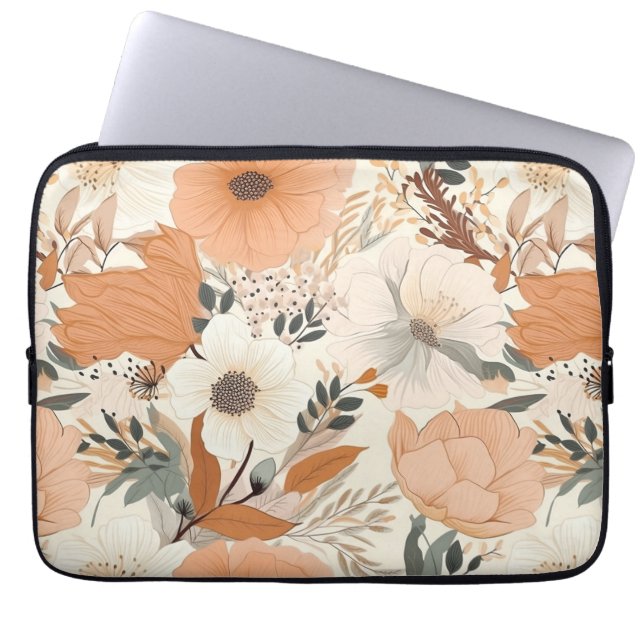 Boho Stil Blume Muster hellen Farben Laptopschutzhülle (Vorderseite)