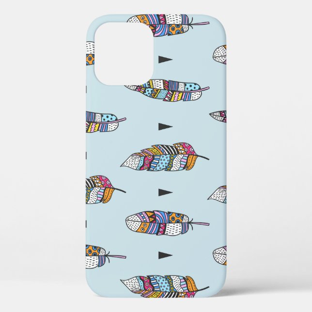 Boho-Stil Feder Handgezeichnet Case-Mate iPhone Hülle (Rückseite)