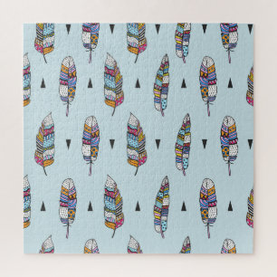 Boho-Stil Feder Handgezeichnet Puzzle
