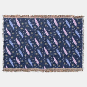 Boho-Stil Federn Muster. Decke